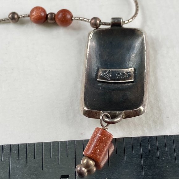 Retired Silpada sterling silver pendant and gems on sterling silver chain - Picture 5 of 10